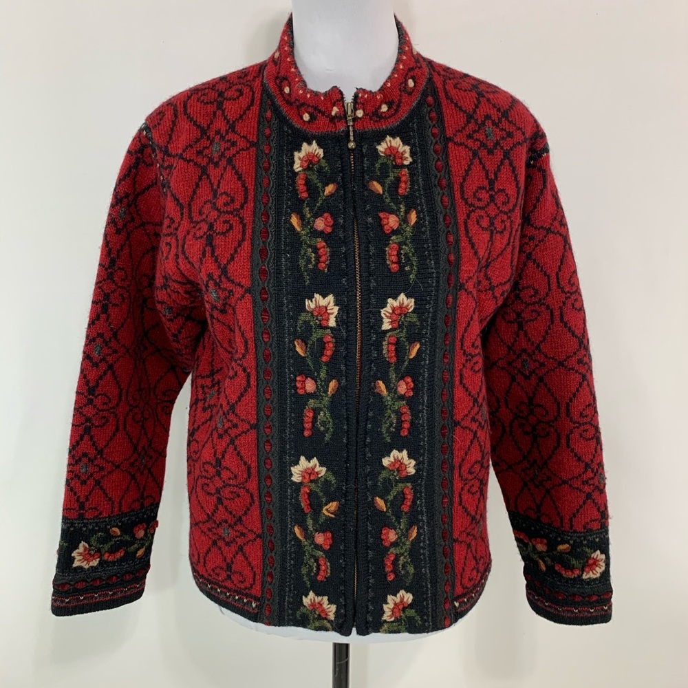 Icelandic Design zip up lined sweater jacket